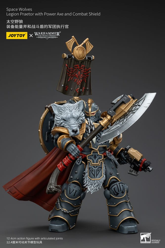Warhammer The Horus Heresy Action Figure 1/18 Space Wolves Legion Praetor with Power Axe and Combat Shield 12 cm - MangaShop.ro