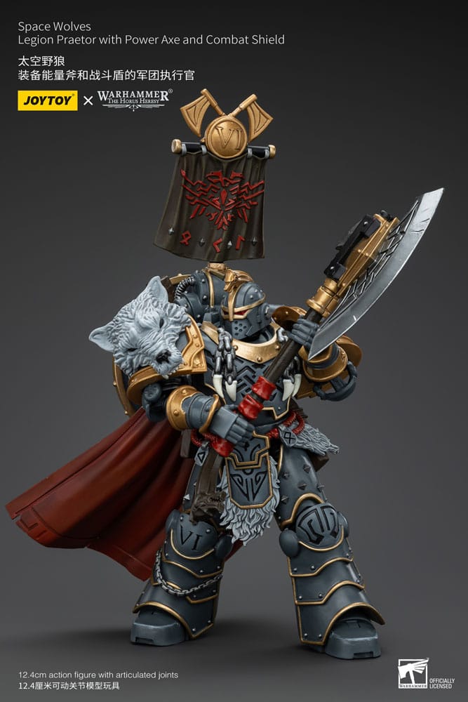 Warhammer The Horus Heresy Action Figure 1/18 Space Wolves Legion Praetor with Power Axe and Combat Shield 12 cm - MangaShop.ro