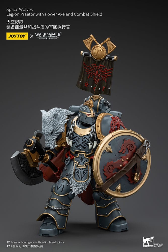 Warhammer The Horus Heresy Action Figure 1/18 Space Wolves Legion Praetor with Power Axe and Combat Shield 12 cm - MangaShop.ro