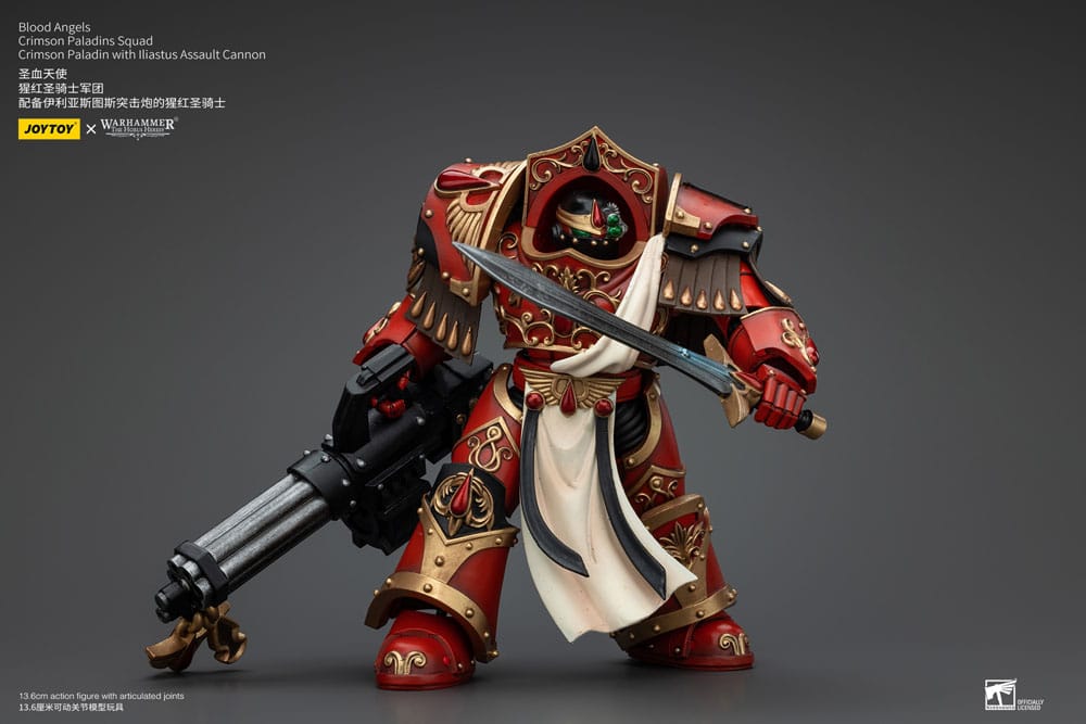 Warhammer The Horus Heresy Action Figure 1/18 Blood Angels Crimson Paladins Squad Crimson Paladin with Iliastus Assault Cannon 14 cm - MangaShop.ro