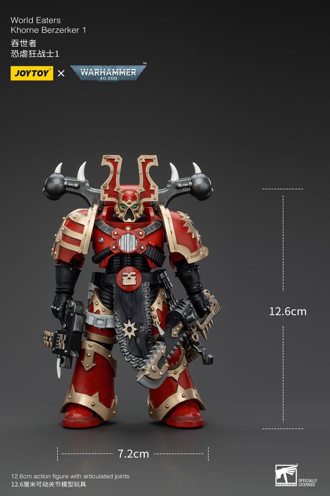 Warhammer 40k Action Figure 1/18 World Eaters Khorne Berzerker 1 13 cm - MangaShop.ro