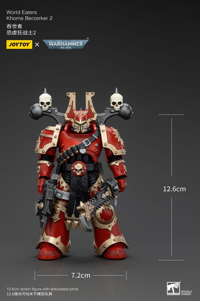 Warhammer 40k Action Figure 1/18 World Eaters Khorne Berzerker 2 13 cm - MangaShop.ro