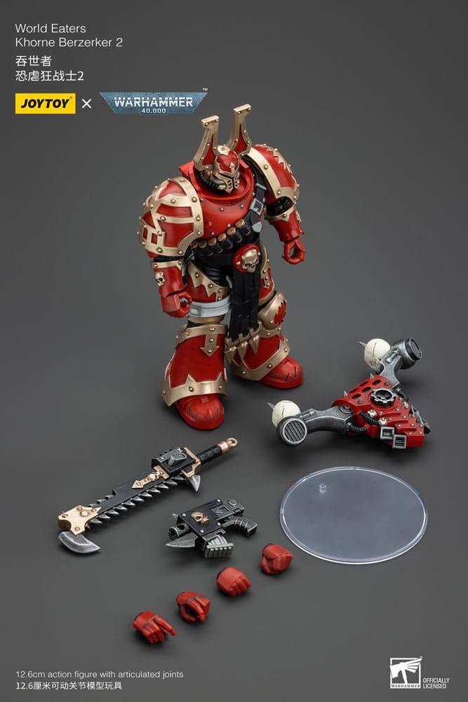 Warhammer 40k Action Figure 1/18 World Eaters Khorne Berzerker 2 13 cm - MangaShop.ro