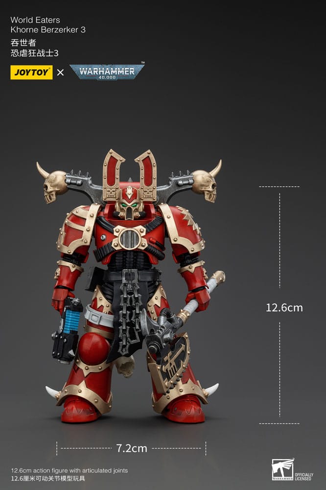 Warhammer 40k Action Figure 1/18 World Eaters Khorne Berzerker 3 13 cm - MangaShop.ro