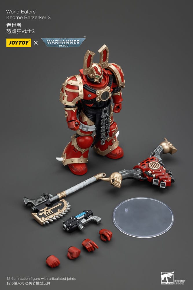 Warhammer 40k Action Figure 1/18 World Eaters Khorne Berzerker 3 13 cm - MangaShop.ro