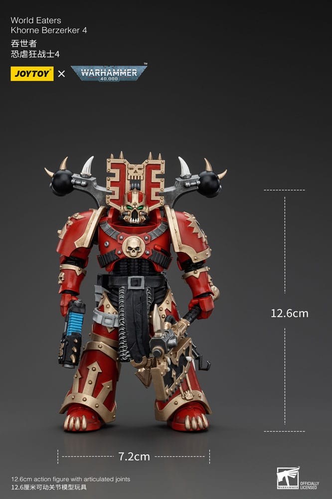 Warhammer 40k Action Figure 1/18 World Eaters Khorne Berzerker 4 13 cm - MangaShop.ro