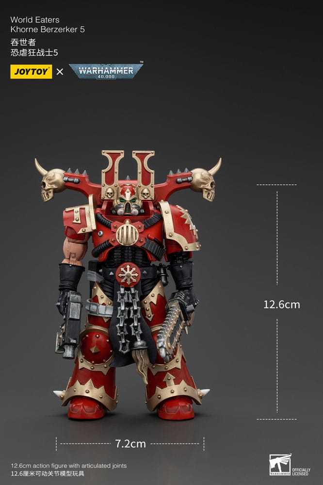 Warhammer 40k Action Figure 1/18 World Eaters Khorne Berzerker 5 13 cm - MangaShop.ro