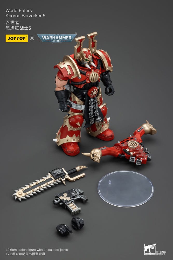 Warhammer 40k Action Figure 1/18 World Eaters Khorne Berzerker 5 13 cm - MangaShop.ro