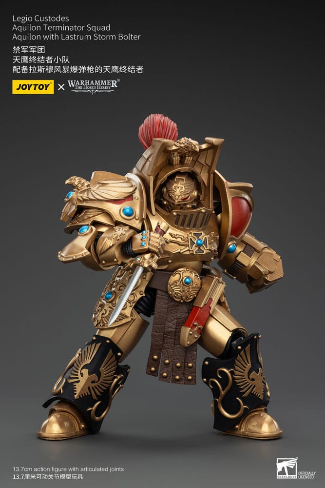 Warhammer The Horus Heresy Action Figure 1/18 Legio Custodes Aquilon Terminator Squad Aquilon with Lastrum Storm Bolter 14 cm - MangaShop.ro