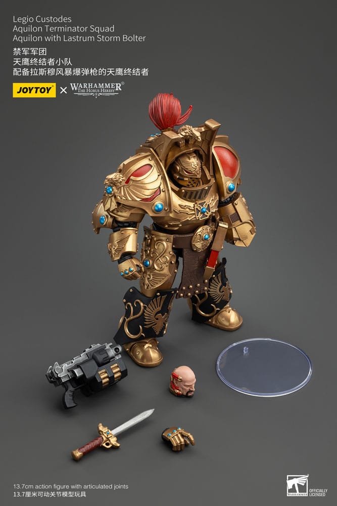 Warhammer The Horus Heresy Action Figure 1/18 Legio Custodes Aquilon Terminator Squad Aquilon with Lastrum Storm Bolter 14 cm - MangaShop.ro