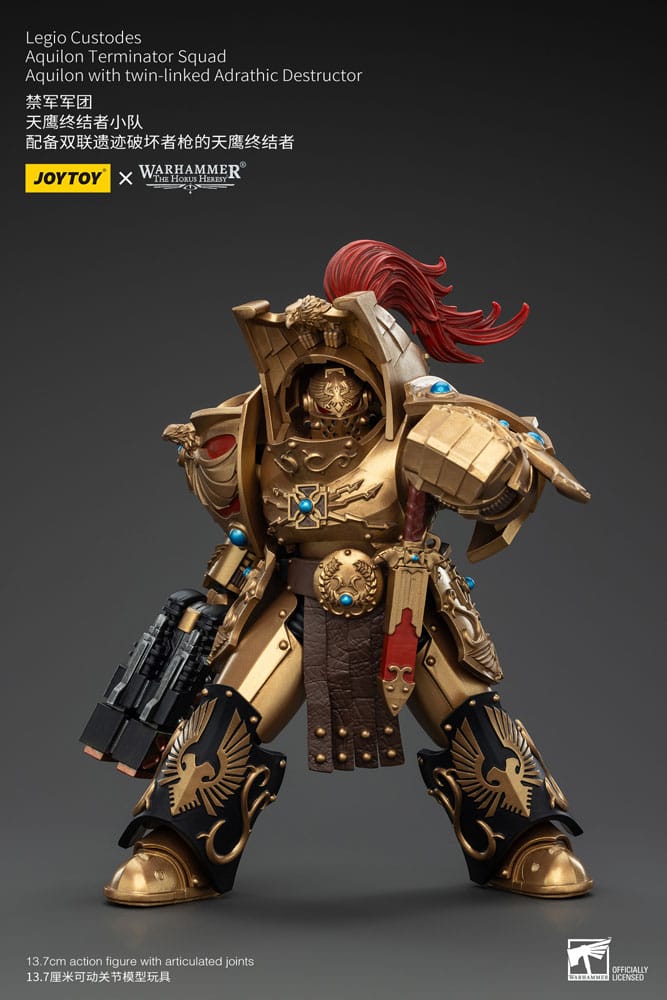 Warhammer The Horus Heresy Action Figure 1/18 Legio Custodes Aquilon Terminator Squad Aquilon with twin-linked Adrathic Destructor 14 cm - MangaShop.ro