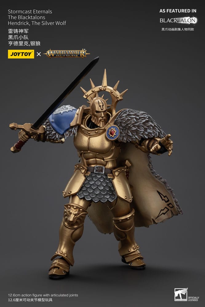 Warhammer Age of Sigmar Action Figure Stormcast Eternals The Blacktalons Hendrick The Silver Wolf 20 cm - MangaShop.ro