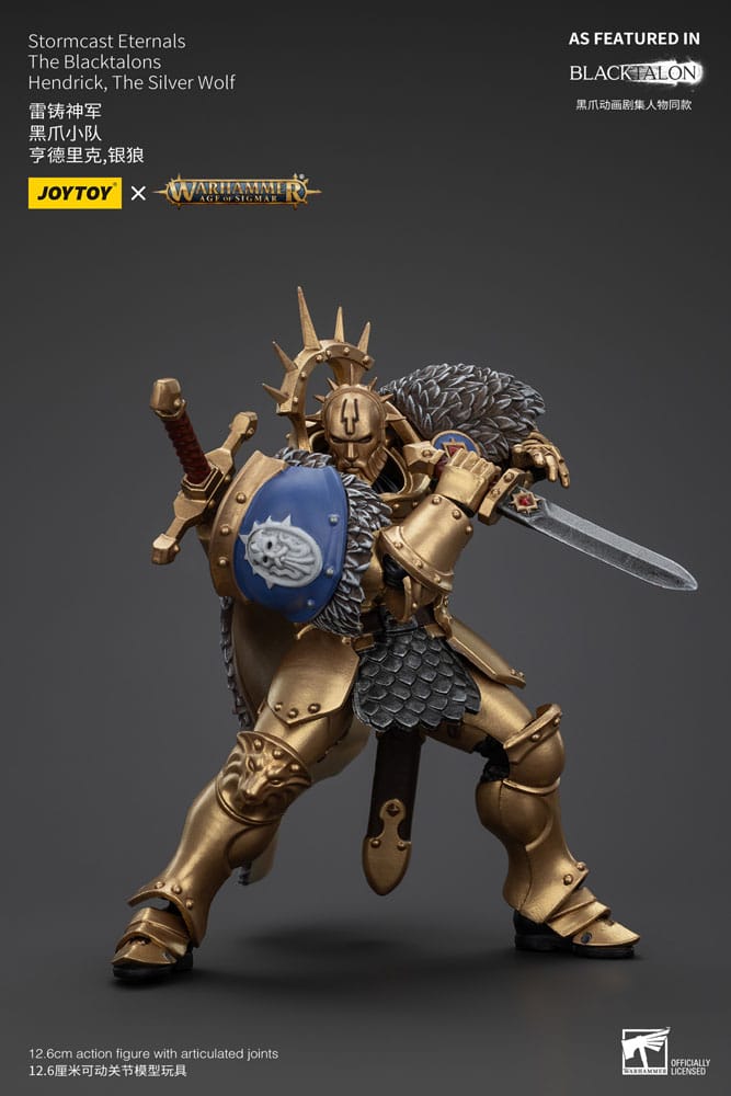 Warhammer Age of Sigmar Action Figure Stormcast Eternals The Blacktalons Hendrick The Silver Wolf 20 cm - MangaShop.ro