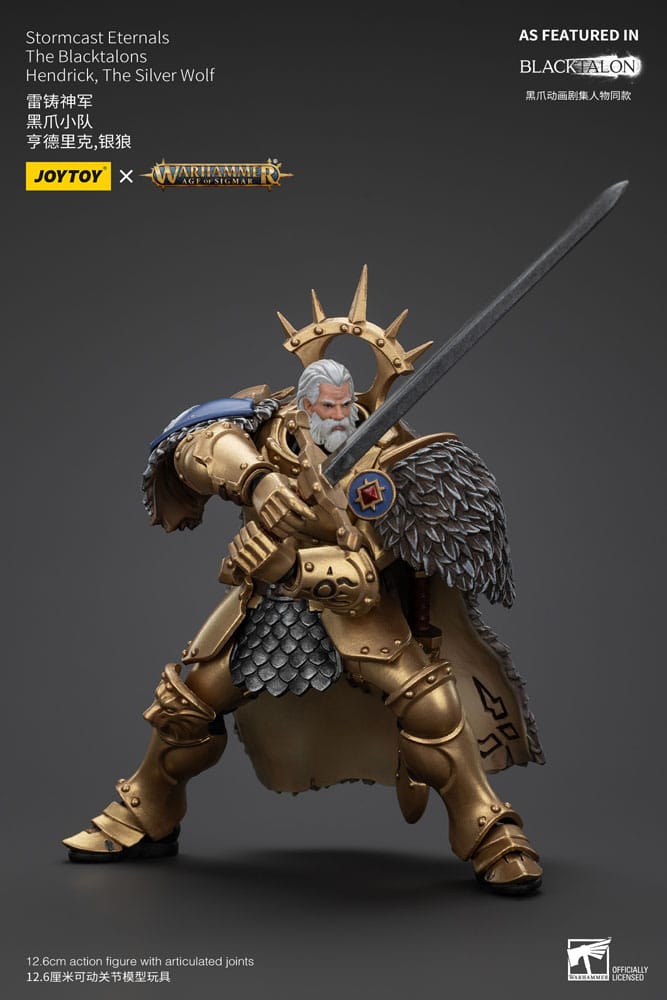 Warhammer Age of Sigmar Action Figure Stormcast Eternals The Blacktalons Hendrick The Silver Wolf 20 cm - MangaShop.ro