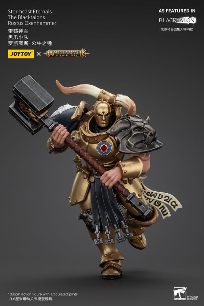 Warhammer Age of Sigmar Action Figure Stormcast Eternals The Blacktalons Rostus Oxen hammer 20 cm - MangaShop.ro