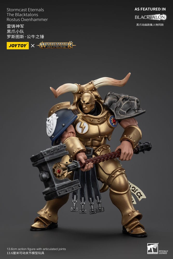 Warhammer Age of Sigmar Action Figure Stormcast Eternals The Blacktalons Rostus Oxen hammer 20 cm - MangaShop.ro