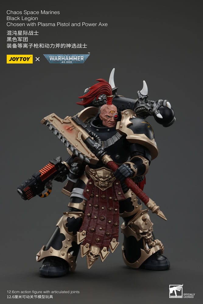 Warhammer 40k Action Figure Chaos Space Marines Black Legion Chosen with Plasma Pistol and Power Axe 20 cm - MangaShop.ro