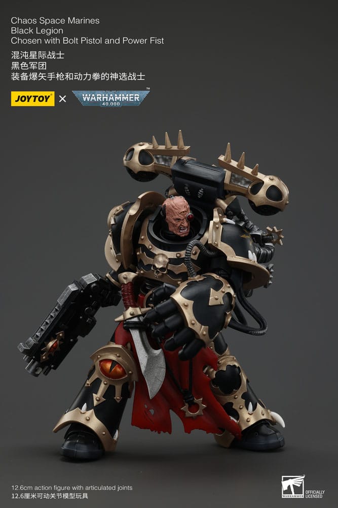 Warhammer 40k Action Figure Chaos Space Marines Black Legion Chosen with Bolt Pistol and Power Fist 20 cm - MangaShop.ro