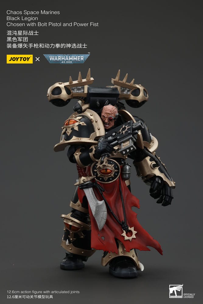 Warhammer 40k Action Figure Chaos Space Marines Black Legion Chosen with Bolt Pistol and Power Fist 20 cm - MangaShop.ro