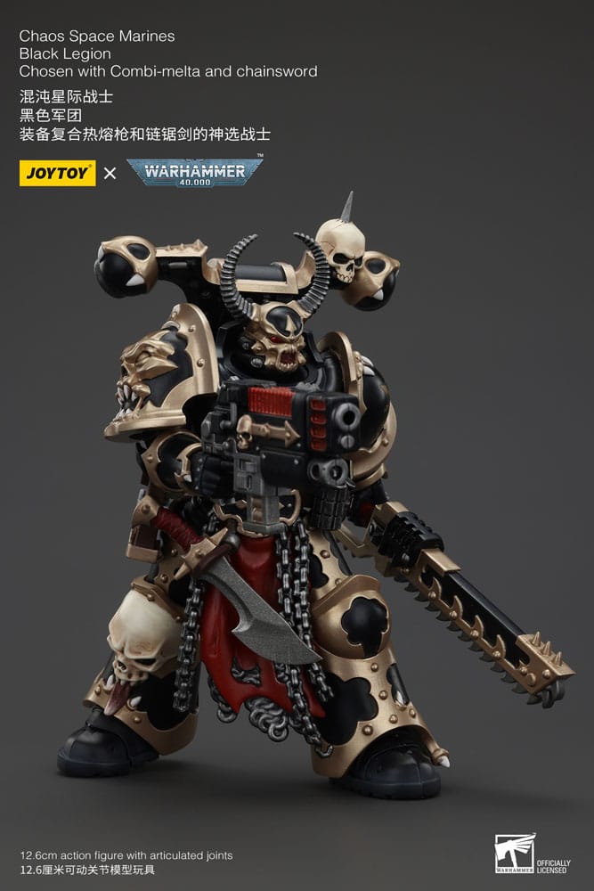 Warhammer 40k Action Figure Chaos Space Marines Black Legion Chosen with Combi-melta and chainsword 20 cm - MangaShop.ro