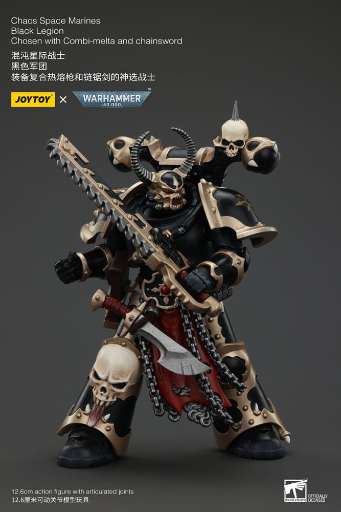 Warhammer 40k Action Figure Chaos Space Marines Black Legion Chosen with Combi-melta and chainsword 20 cm - MangaShop.ro