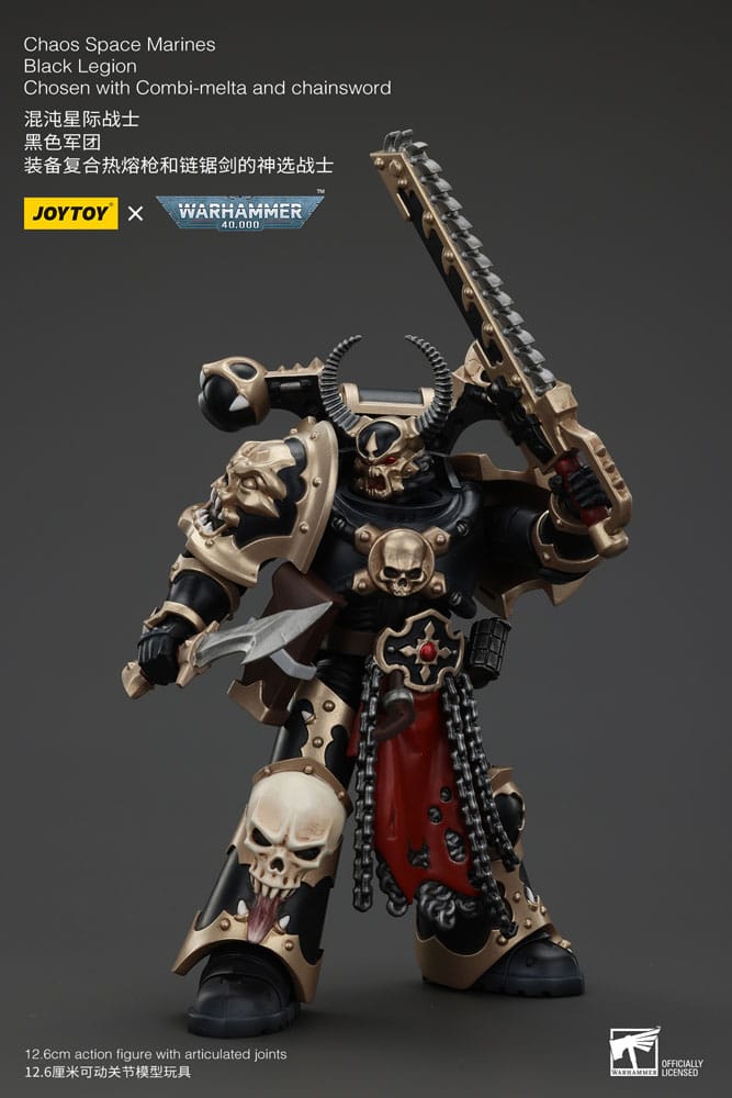 Warhammer 40k Action Figure Chaos Space Marines Black Legion Chosen with Combi-melta and chainsword 20 cm - MangaShop.ro