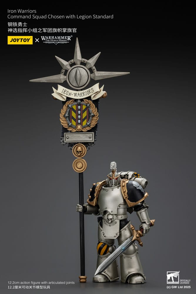 Warhammer The Horus Heresy Action Figure 1/18 lron Warriors Command Squad Chosen with Legion Standard 12 cm - MangaShop.ro