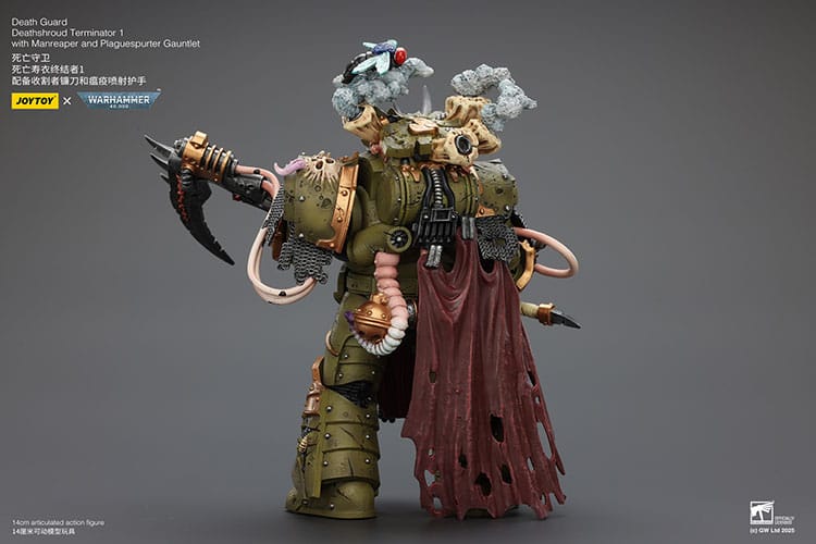 Warhammer 40k Action Figure 1/18 Death Guard Deathshroud Terminator 1 with Manreaper and Plaguespurter Gauntlet 14 cm - MangaShop.ro