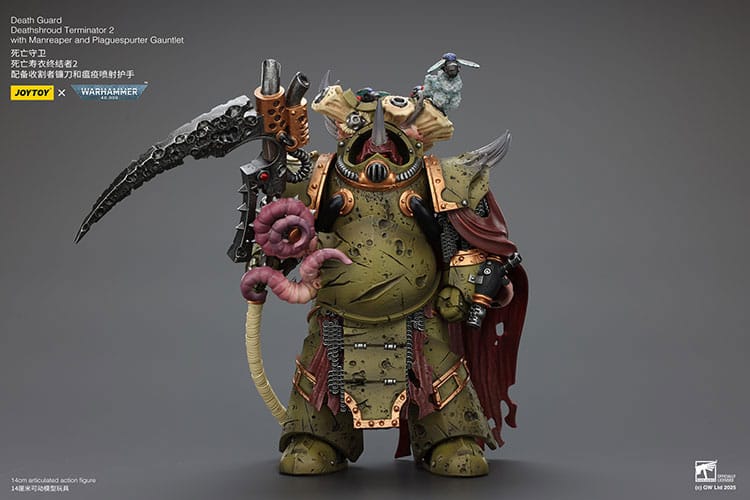 Warhammer 40k Action Figure 1/18 Death Guard Deathshroud Terminator 2 with Manreaper and Plaguespurter Gauntlet 14 cm - MangaShop.ro