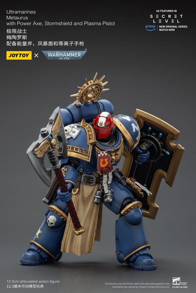 Warhammer 40,000 Action Figure Ultramarines Metaurus with Power Axe, Stormshield and Plasma Pistol 13 cm - MangaShop.ro
