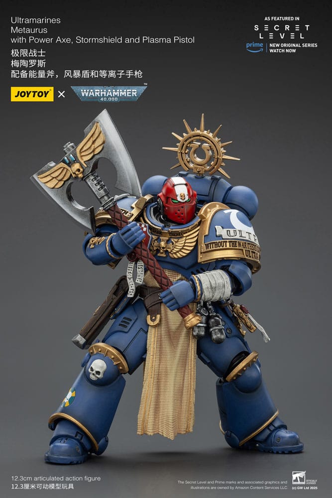 Warhammer 40,000 Action Figure Ultramarines Metaurus with Power Axe, Stormshield and Plasma Pistol 13 cm - MangaShop.ro