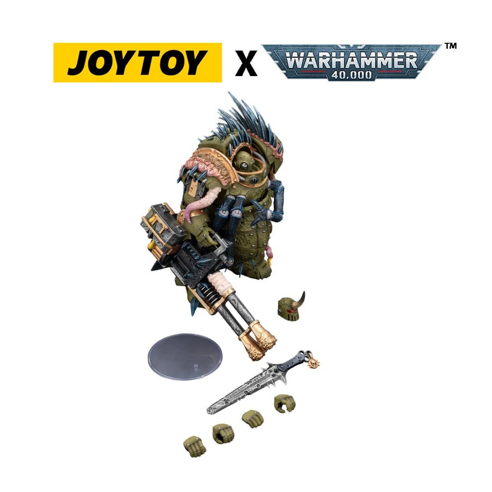 Warhammer 40,000 Action Figure Death Guard Blightlord Terminator 1 with Reaper Autocannon and Bubotic Blades 14 cm - MangaShop.ro