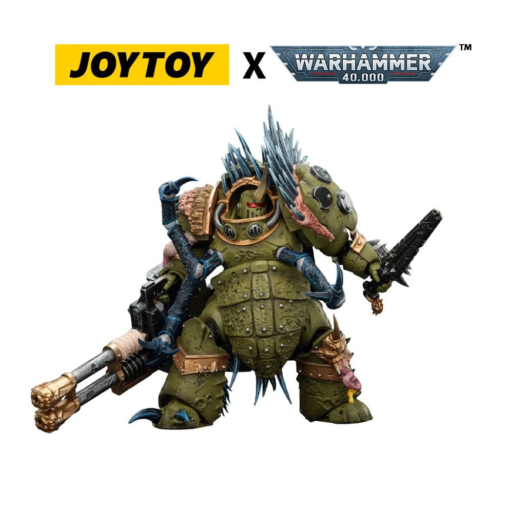 Warhammer 40,000 Action Figure Death Guard Blightlord Terminator 1 with Reaper Autocannon and Bubotic Blades 14 cm - MangaShop.ro