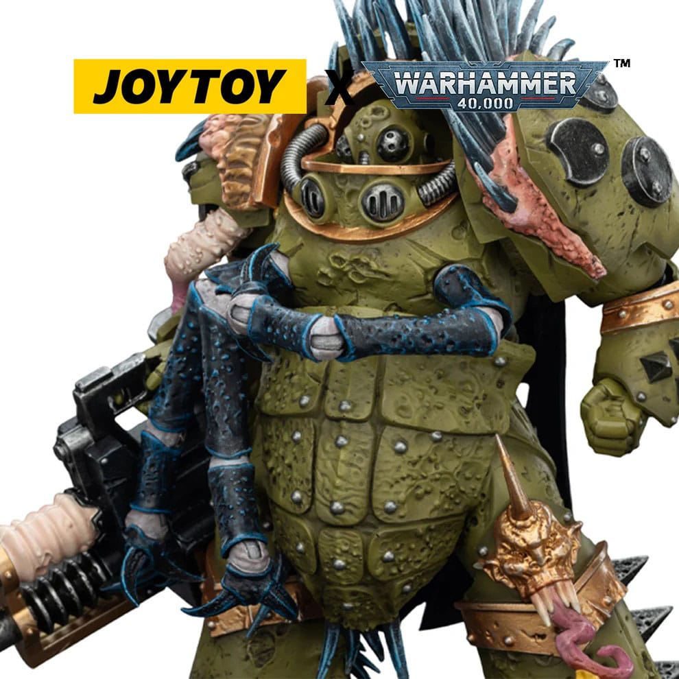 Warhammer 40,000 Action Figure Death Guard Blightlord Terminator 1 with Reaper Autocannon and Bubotic Blades 14 cm - MangaShop.ro