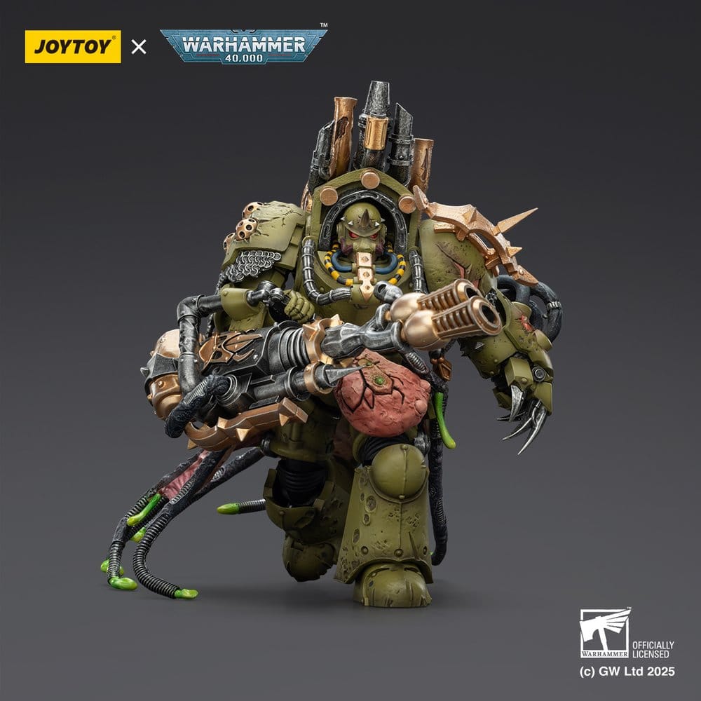 Warhammer 40,000 Action Figure Death Guard Lord of Virulence with Power Fist and Twin Plague Spewer 14 cm - MangaShop.ro