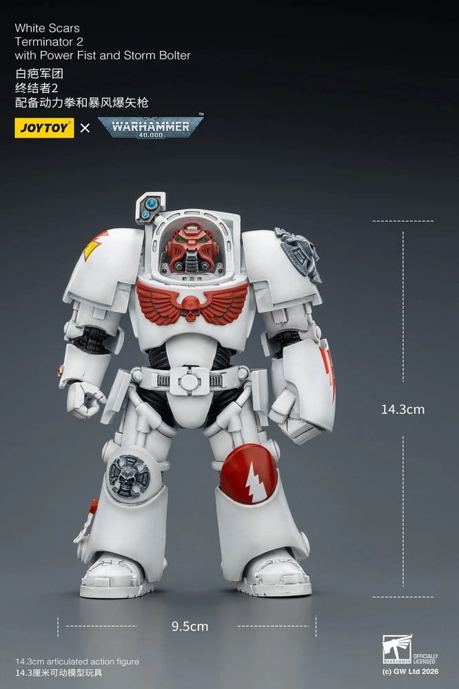 Warhammer 40,000 Action Figure White Scars Terminator 2 with Power Fist and Storm Bolter 14 cm - MangaShop.ro