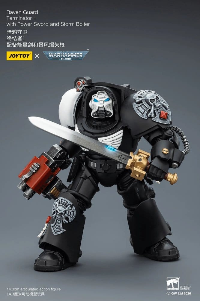 Warhammer 40,000 Action Figure Raven Guard Terminator 1 with Power Sword and Storm Bolter 14 cm - MangaShop.ro