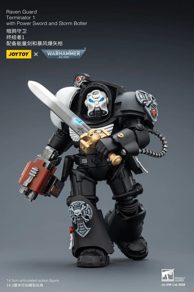 Warhammer 40,000 Action Figure Raven Guard Terminator 1 with Power Sword and Storm Bolter 14 cm - MangaShop.ro