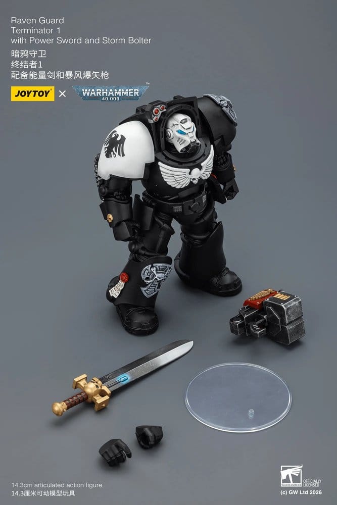 Warhammer 40,000 Action Figure Raven Guard Terminator 1 with Power Sword and Storm Bolter 14 cm - MangaShop.ro
