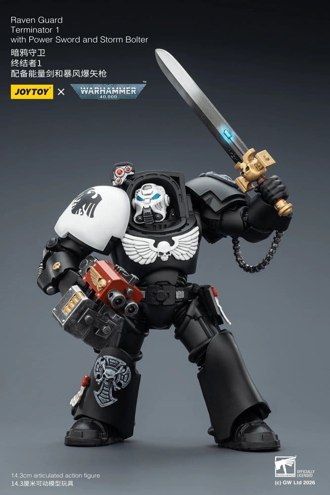 Warhammer 40,000 Action Figure Raven Guard Terminator 1 with Power Sword and Storm Bolter 14 cm - MangaShop.ro