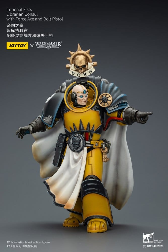 Warhammer Imperial Fists Action Figure Librarian Consulwith Force Axe and Bolt Pistol 12 cm - MangaShop.ro