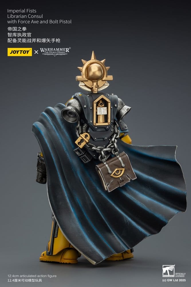 Warhammer Imperial Fists Action Figure Librarian Consulwith Force Axe and Bolt Pistol 12 cm - MangaShop.ro
