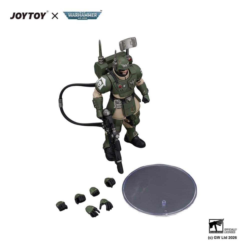 Warhammer Action Figure Astra Militarum Kasrkin 3 with Hot-shot Lasgun and Vox-caster - MangaShop.ro