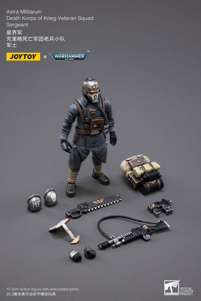 Warhammer 40k Action Figure 1/18 Death Korps of Krieg Veteran Squad Sergeant 10 cm - MangaShop.ro