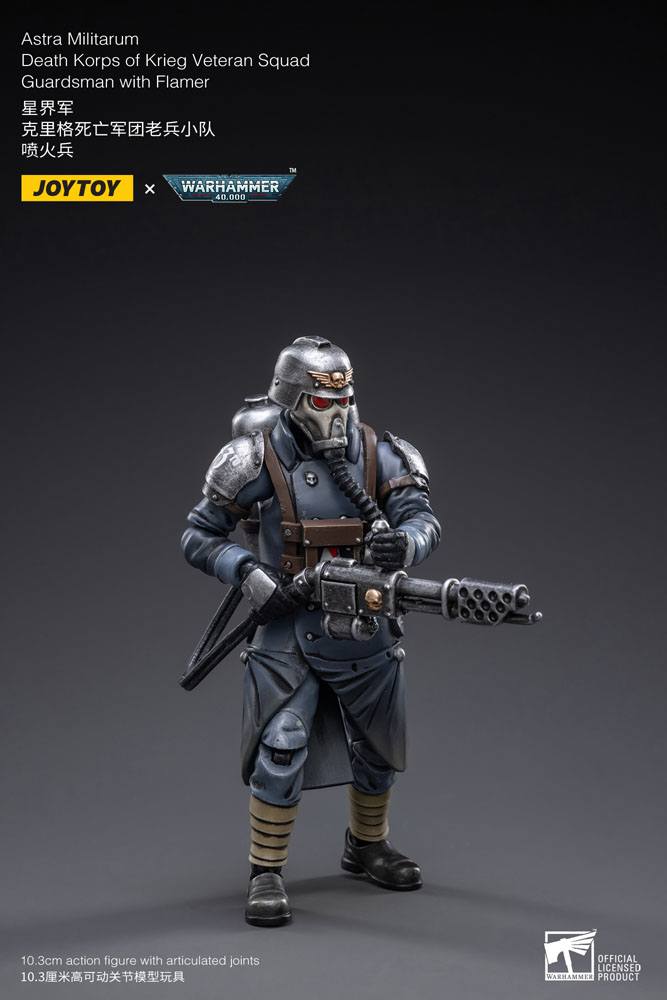 Warhammer 40k Action Figure 1/18 Death Korps of Krieg Veteran Squad Guardsman with Flamer 10 cm - MangaShop.ro