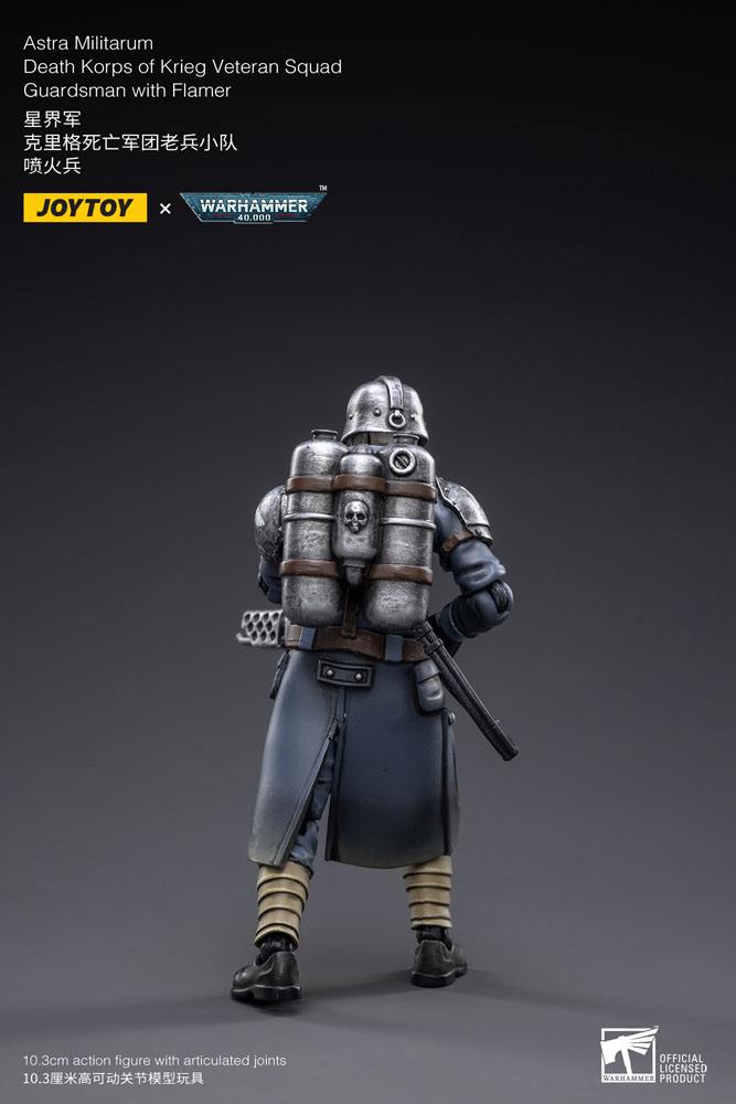 Warhammer 40k Action Figure 1/18 Death Korps of Krieg Veteran Squad Guardsman with Flamer 10 cm - MangaShop.ro