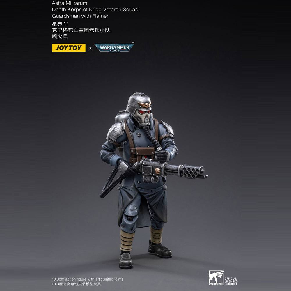 Warhammer 40k Action Figure 1/18 Death Korps of Krieg Veteran Squad Guardsman with Flamer 10 cm - MangaShop.ro