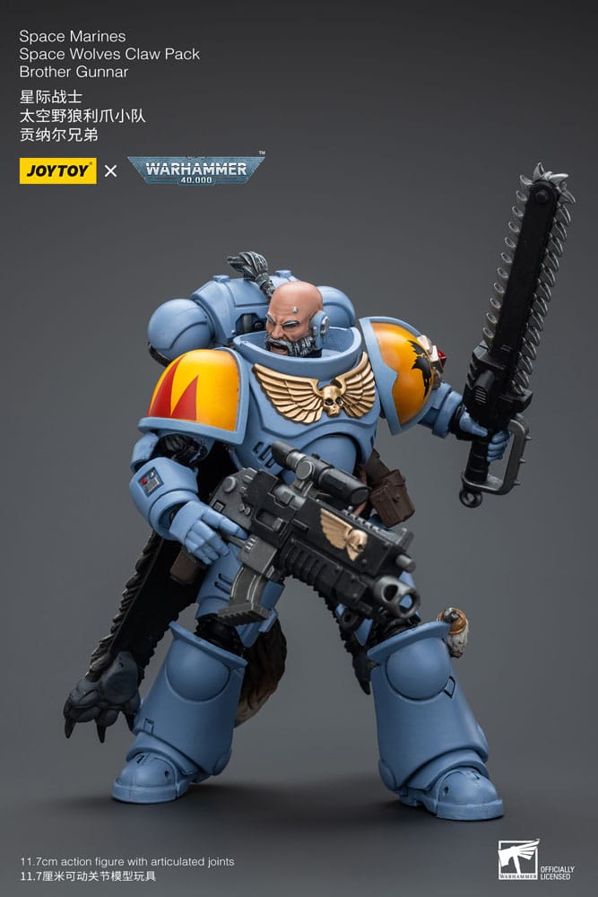 Warhammer 40k Action Figure 1/18 Space Marines Space Wolves Claw Pack Brother Gunnar 12 cm - MangaShop.ro