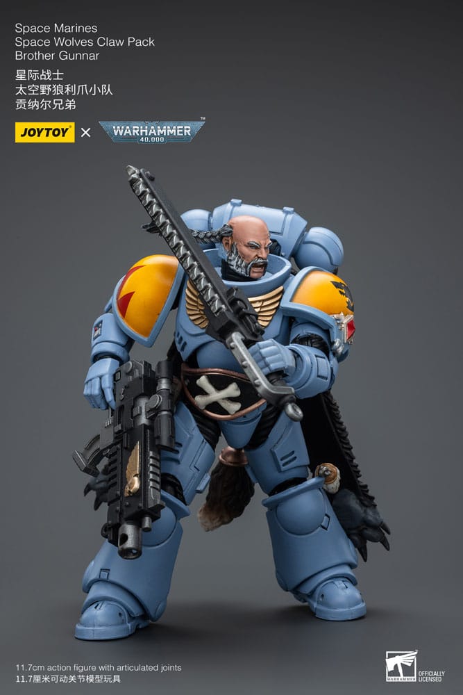 Warhammer 40k Action Figure 1/18 Space Marines Space Wolves Claw Pack Brother Gunnar 12 cm - MangaShop.ro