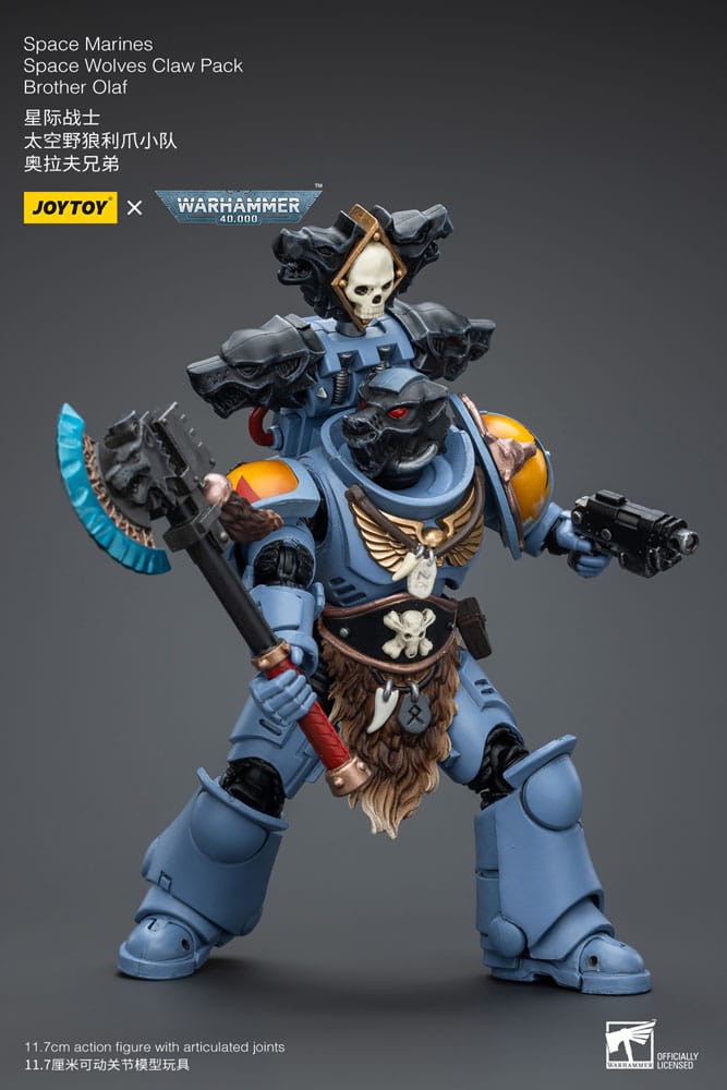 Warhammer 40k Action Figure 1/18 Space Marines Space Wolves Claw Pack Brother Olaf 12 cm - MangaShop.ro